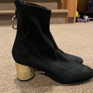Zara Black and Gold Booties